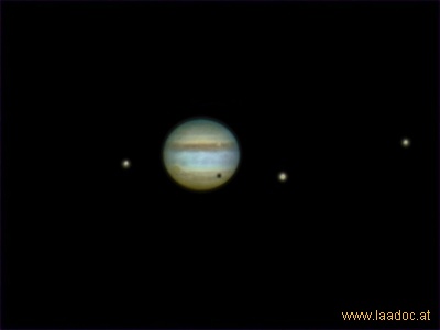 Jupiter mit 3 von 4 galileischen Monden